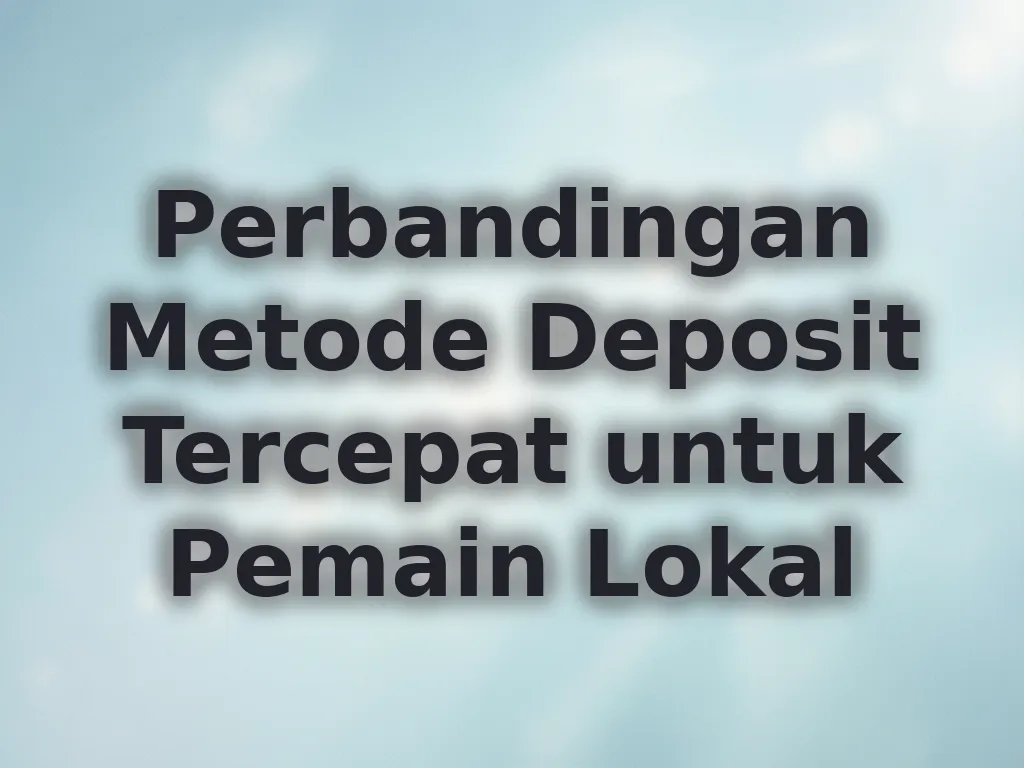Perbandingan Metode Deposit Tercepat untuk Pemain Lokal